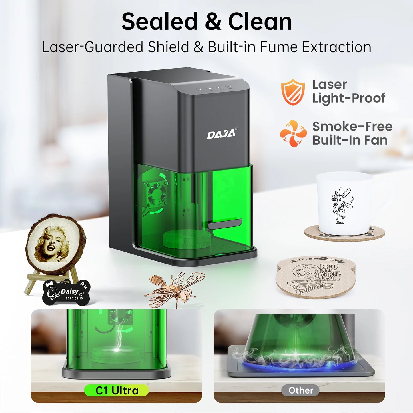 10W Laser Engraver Mini Galvanometer Stainless Steel Wood Glass