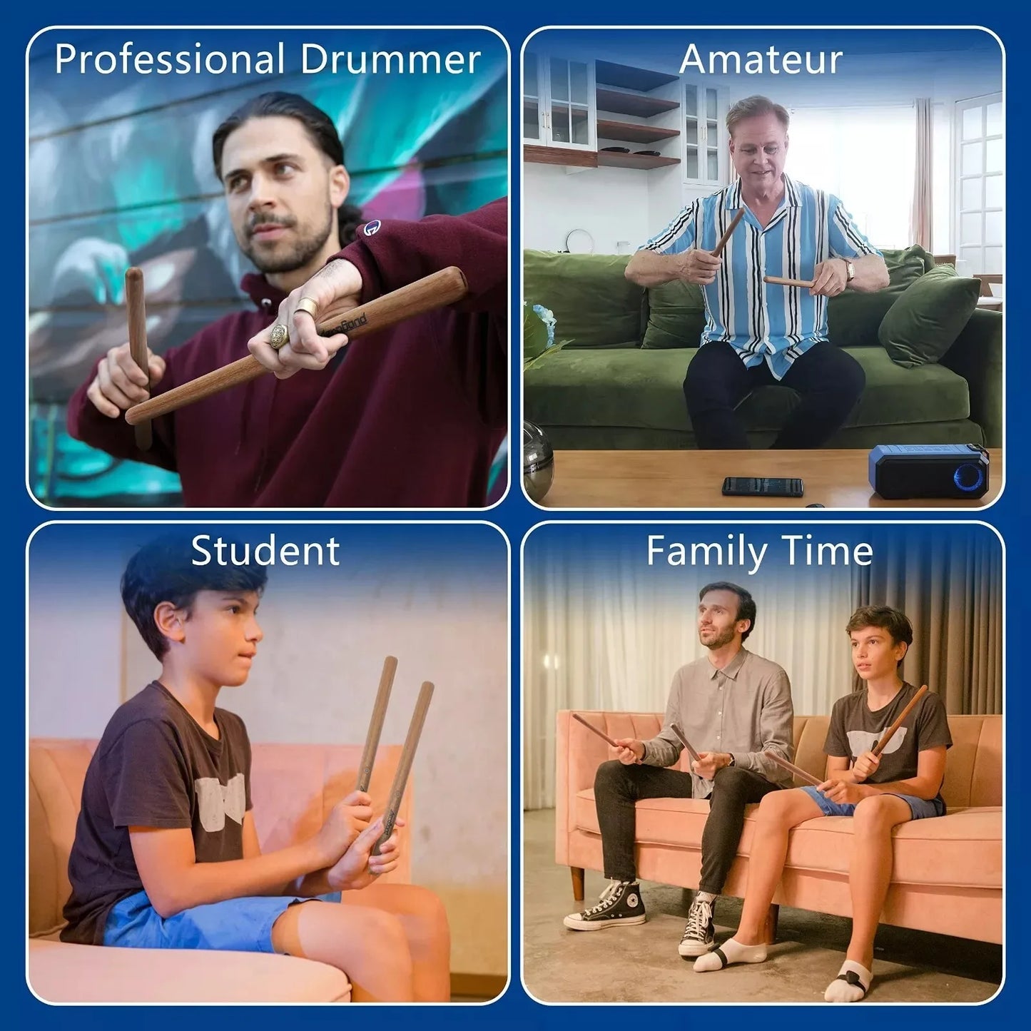 Wireless Electronic Air Drum Set with Foot Pedals