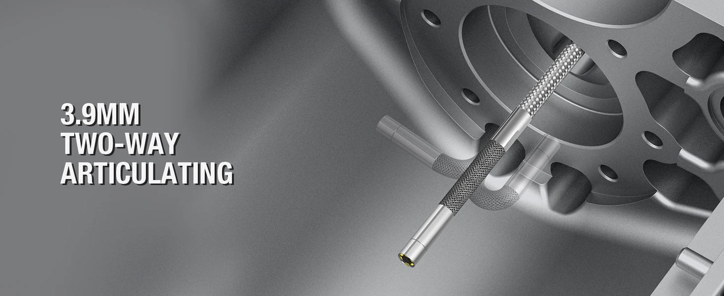 3.9mm Articulating Borescope Camera 1080p 5" IPS Screen