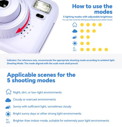 Blue Portable Instant Photo Camera Cute Macaron Design