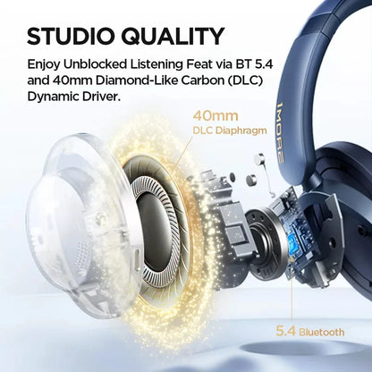 Over Ear Bluetooth Headphones with Noise Cancelling Mocha Brown