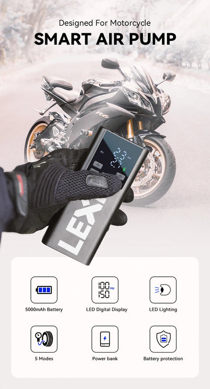 Portable Smart Air Pump 5000mAh Tire Inflator