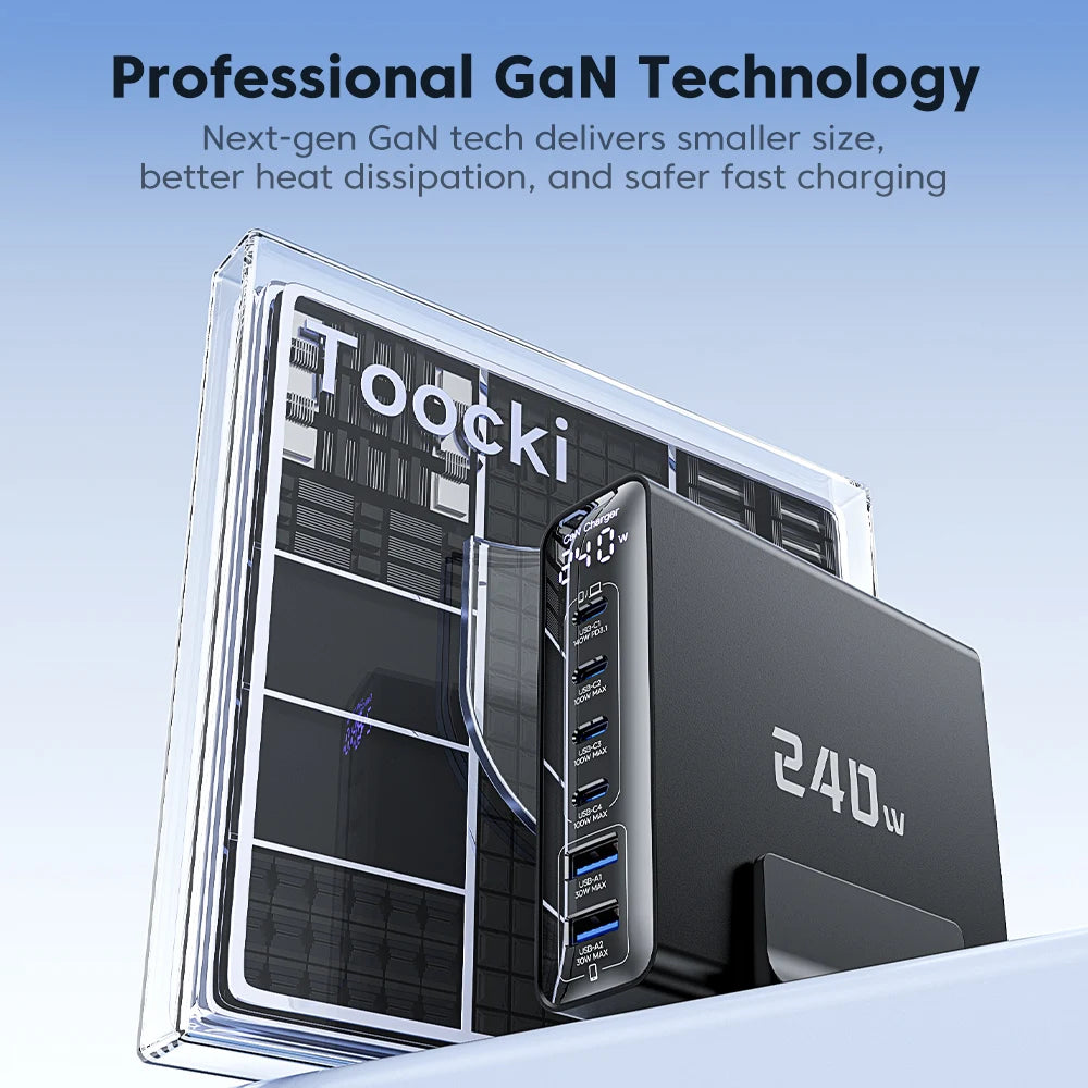 240W GaN Desktop Charger 140W USB-C 2m Cable