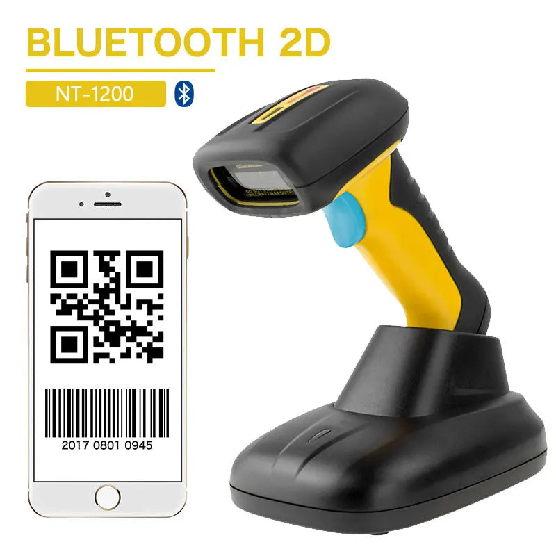Wireless Bluetooth 2D Barcode Scanner Portable USB Reader