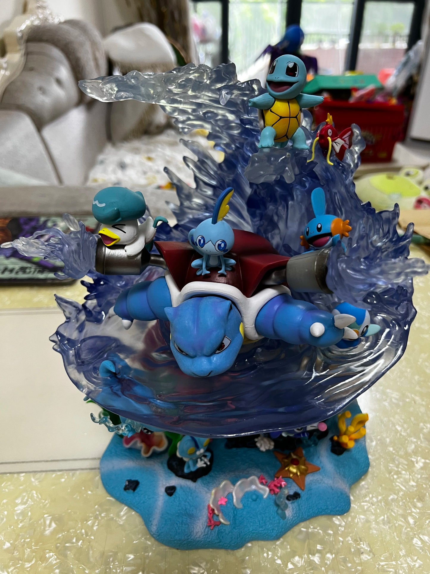 Ocean Blastoise Collectible Figure Statue Anime Battle Display Model