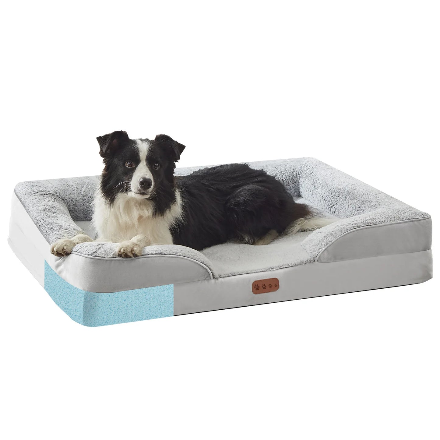 Orthopedic Memory Foam Dog Bed with Removable Armrest