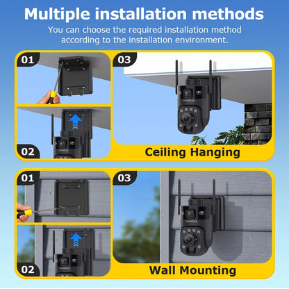 6K Solar Camera WiFi 128GB PTZ Motion Detection