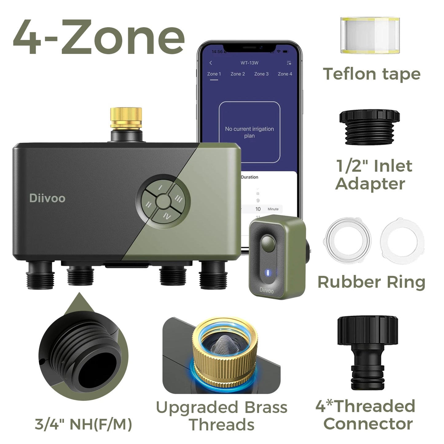 Heavy Duty Brass WiFi 4 Zone Irrigation Controller
