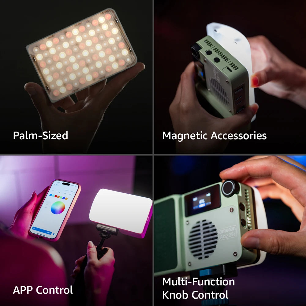 Silver Portable Bi Color LED Video Light with Fast Charging
