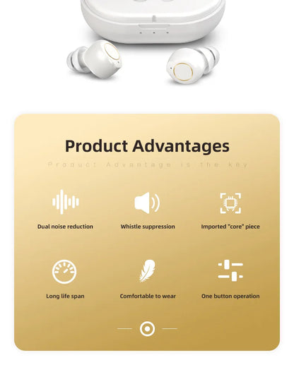 White Mini Magnetic Hearing Amplifier for Seniors