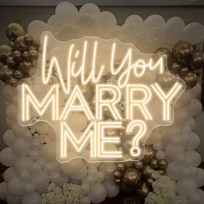 Warm White 50x40cm Will You Marry Me Neon Wall Light