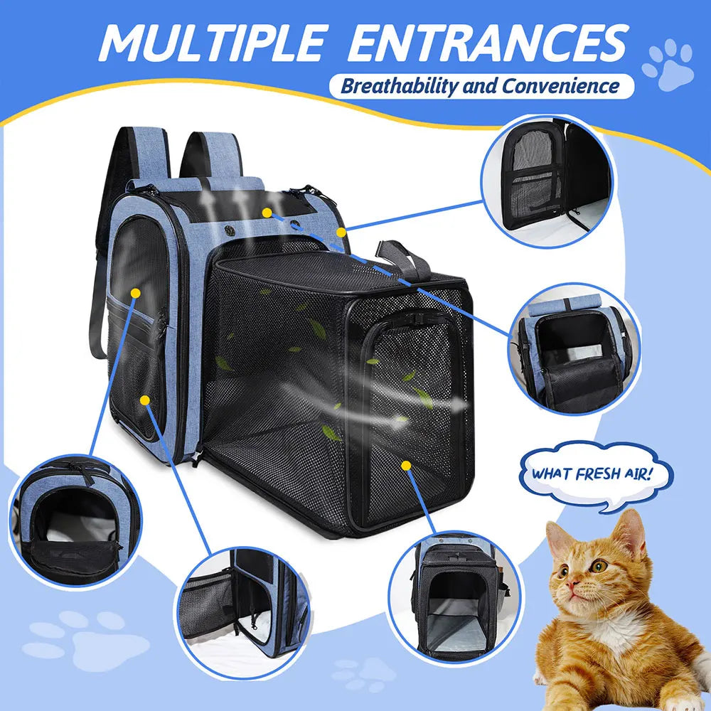 Expandable Large Space Pet Backpack Carrier