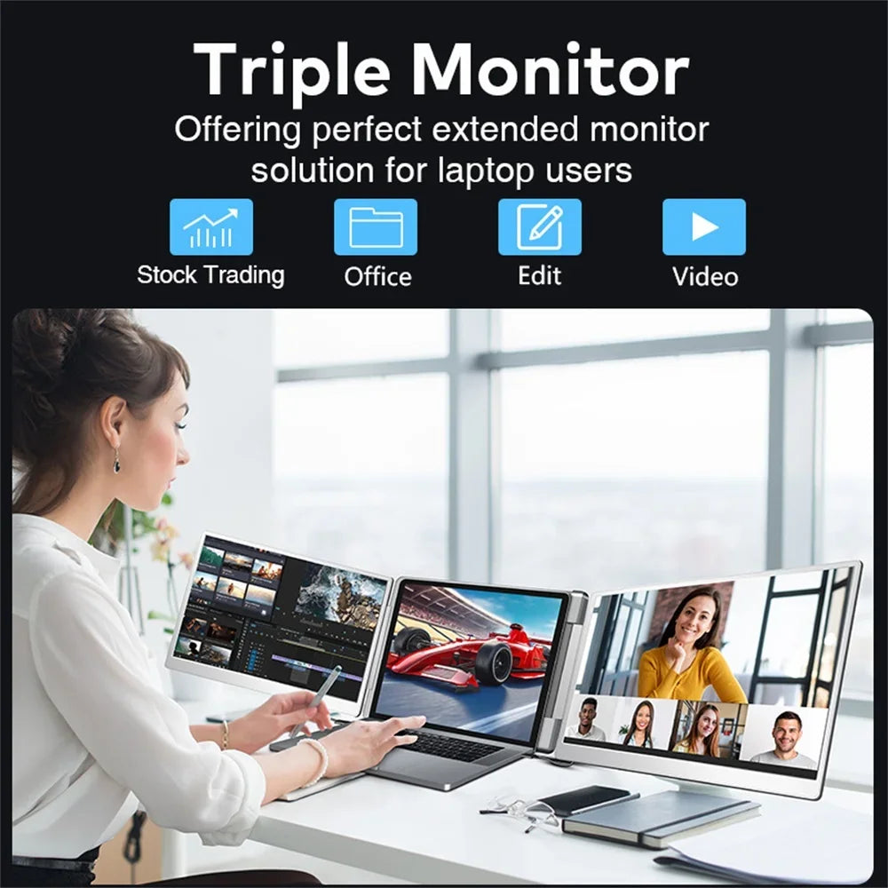 15.6" Portable Dual Screen Monitor FHD IPS Display