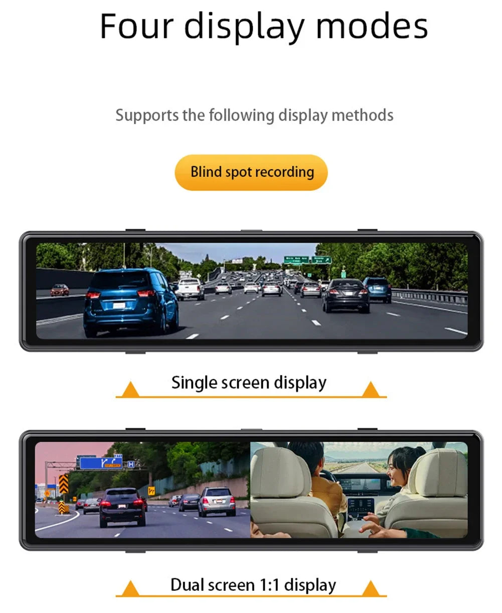 12-Inch 4K Dash Cam ADAS Blind Spot Monitor