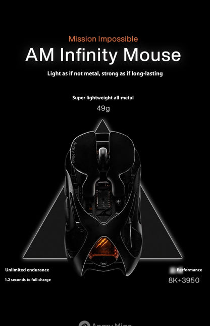 8000Hz Precision Orange Infinity Wireless Gaming Mouse