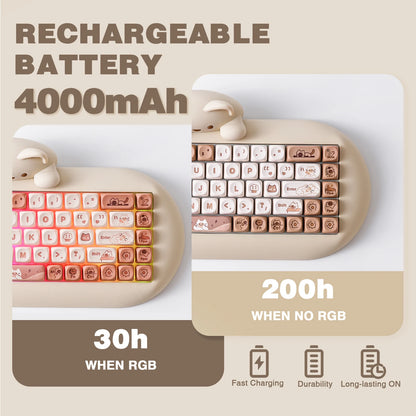 Compact Ergonomic Mechanical Keyboard 65% Wireless RGB