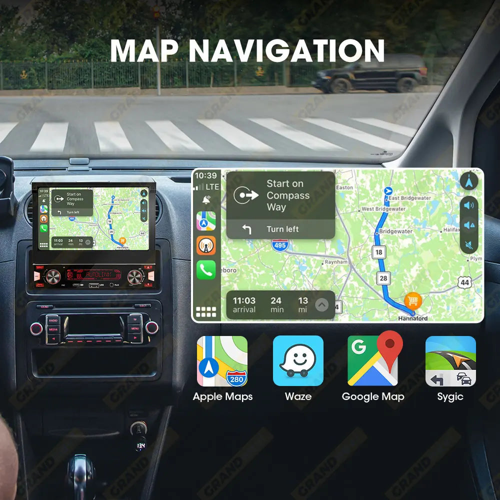 7-Inch Retractable Car Stereo with Wireless CarPlay