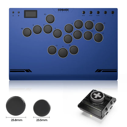 Aluminium Leverless Hitbox Controller for PC and PS5 Blue