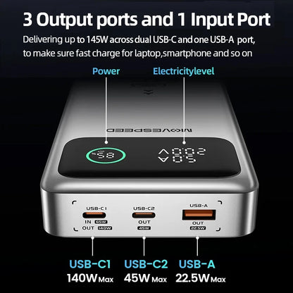 25000mAh 140W Power Bank PD3.1 Fast Charging