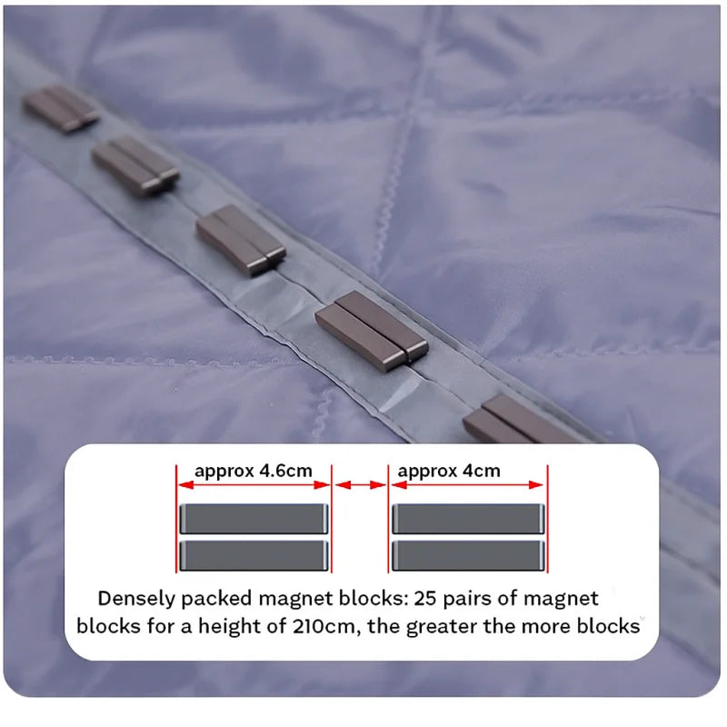 Garage Door Thermal Insulation Curtain Magnetic Grey 9x7FT