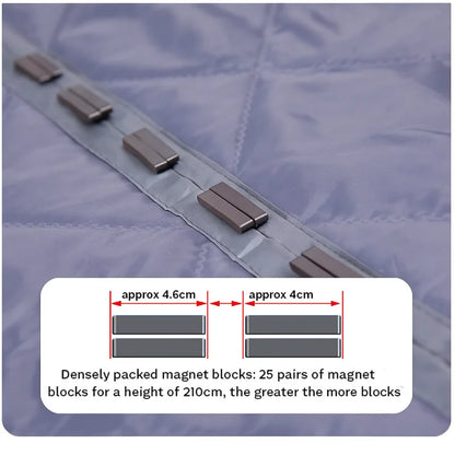 Garage Door Thermal Insulation Curtain Magnetic Grey 9x7FT