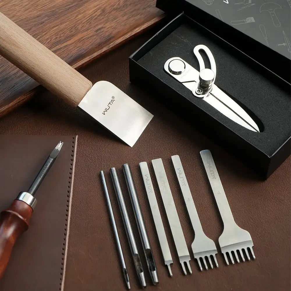 63-Piece Leatherworking Tool Kit for DIY & Repair
