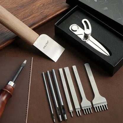 63-Piece Leatherworking Tool Kit for DIY & Repair