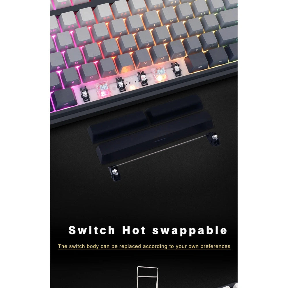 Wireless Mechanical Keyboard - Full-Size, 3-Mode, 2.0 Screen, 3 Knobs, Hot-Swappable Switches, PBT Keycaps (Rose Pink - No.3 Phil-Cherry)