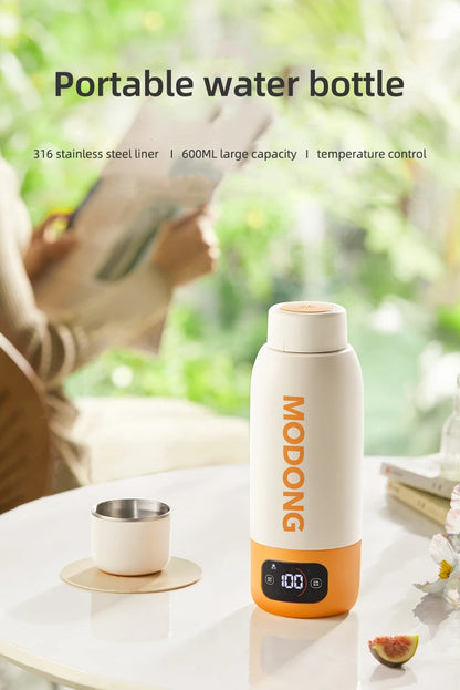 Compact 600ml Travel Heating Cup Boils Water Anywhere