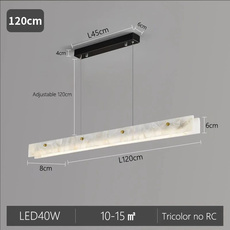 Black 120 cm Linear LED Ceiling Light Tricolor Hanging