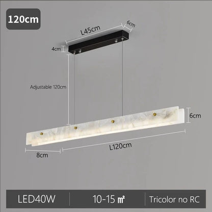 Black 120 cm Linear LED Ceiling Light Tricolor Hanging