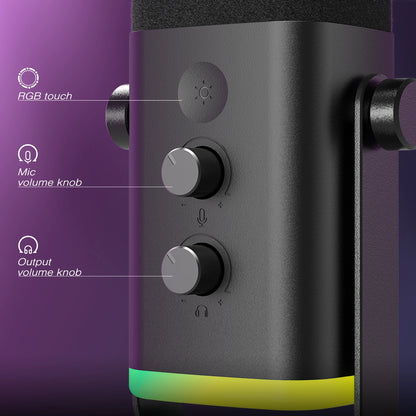 USB XLR Microphone with Mute Pink