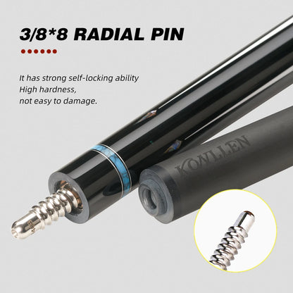 Pro 3-Cushion Carom Cue 12mm Carbon Fiber