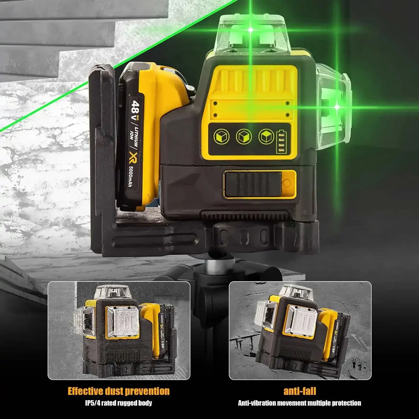 12-Line 360 Green Laser Level Self-Levelling Tool 12V