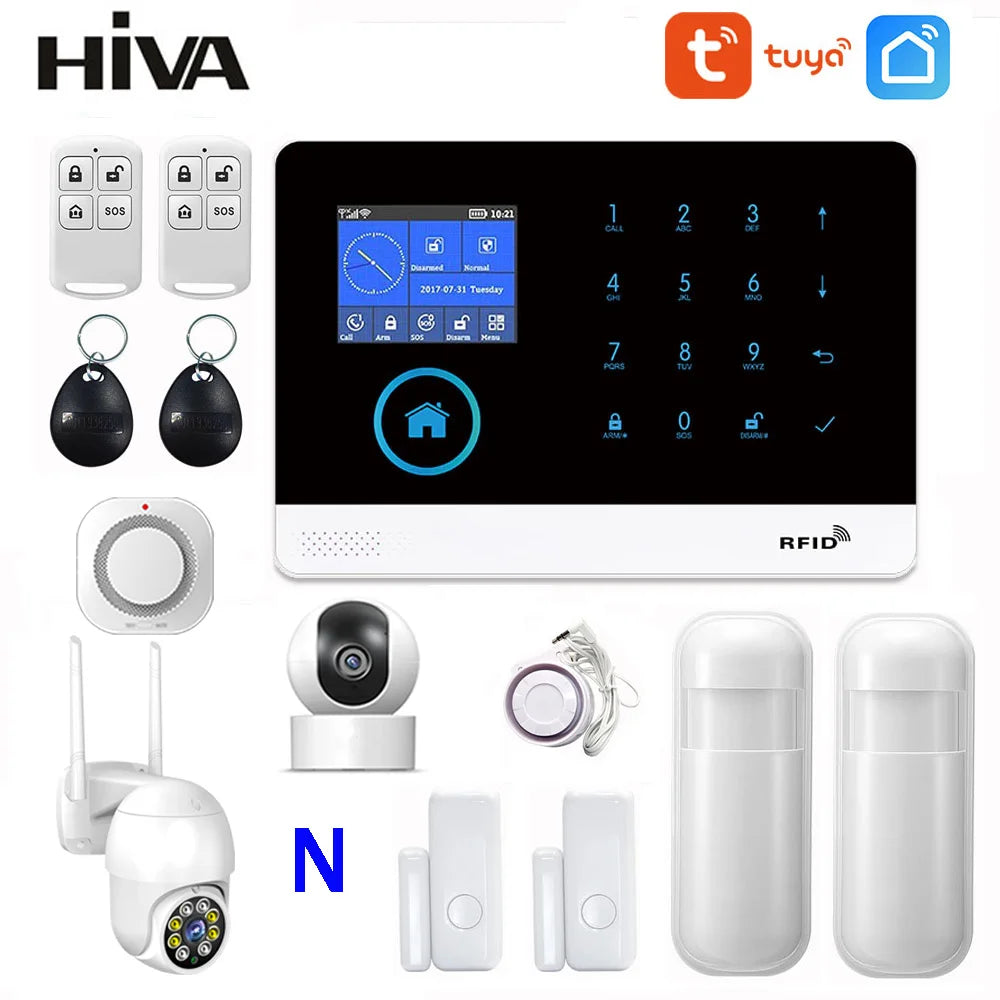 Smart Home Security Kit 2 Cameras 6 Sensors