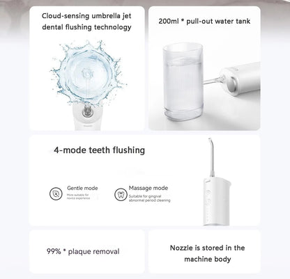Portable Electric Water Flosser 200ml with 4 Cleaning Modes