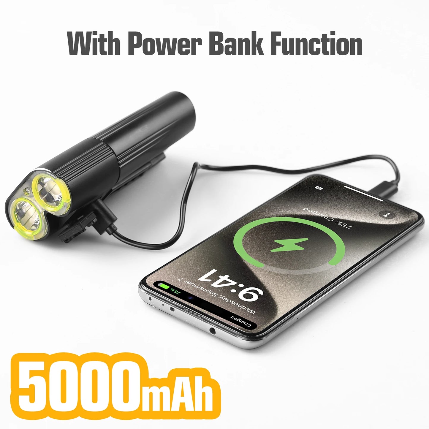 1800 Lumen Bicycle Front Light For Safe Night Rides