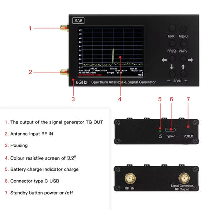 Portable 6GHz Spectrum Analyzer Signal Generator