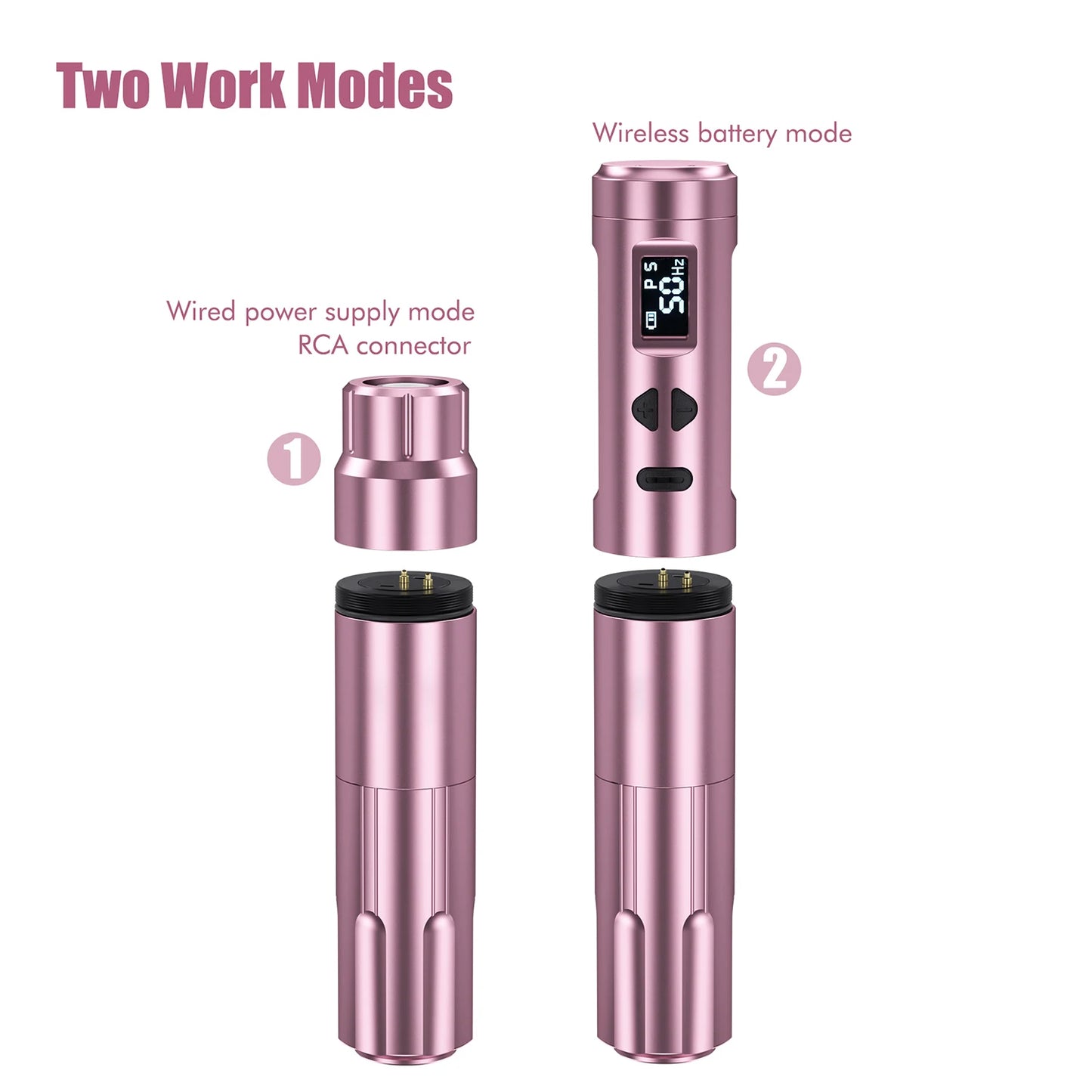 Rechargeable Rotary Tattoo Pen Kit Dual Battery Pink