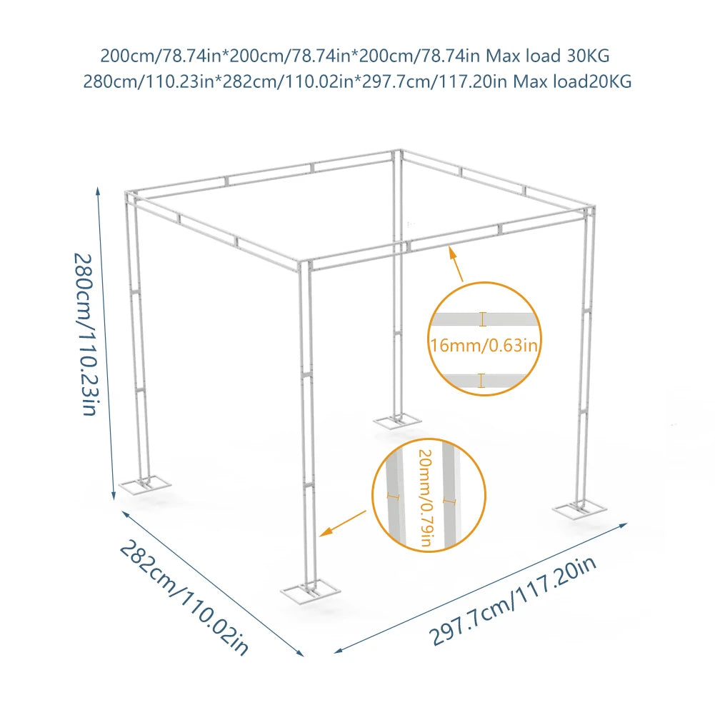 Heavy Duty 10ft x 10ft Wedding Backdrop Stand
