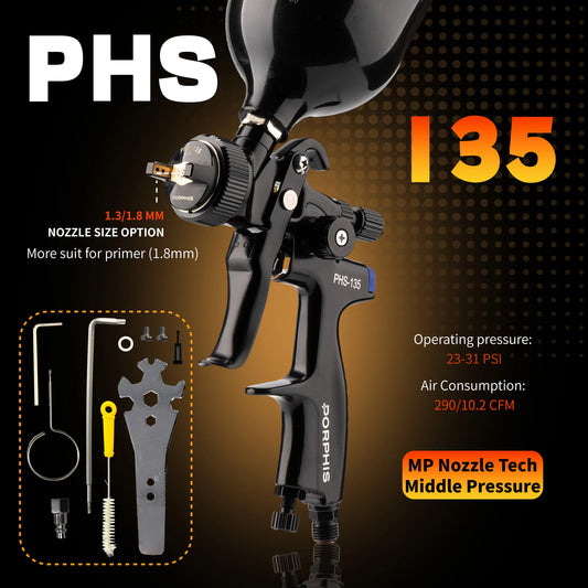 HVLP Paint Spray Gun 1.8mm Nozzle for Smooth Finish