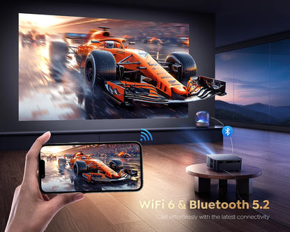 Full HD WiFi Bluetooth Projector with 4K Support 1500 ANSI