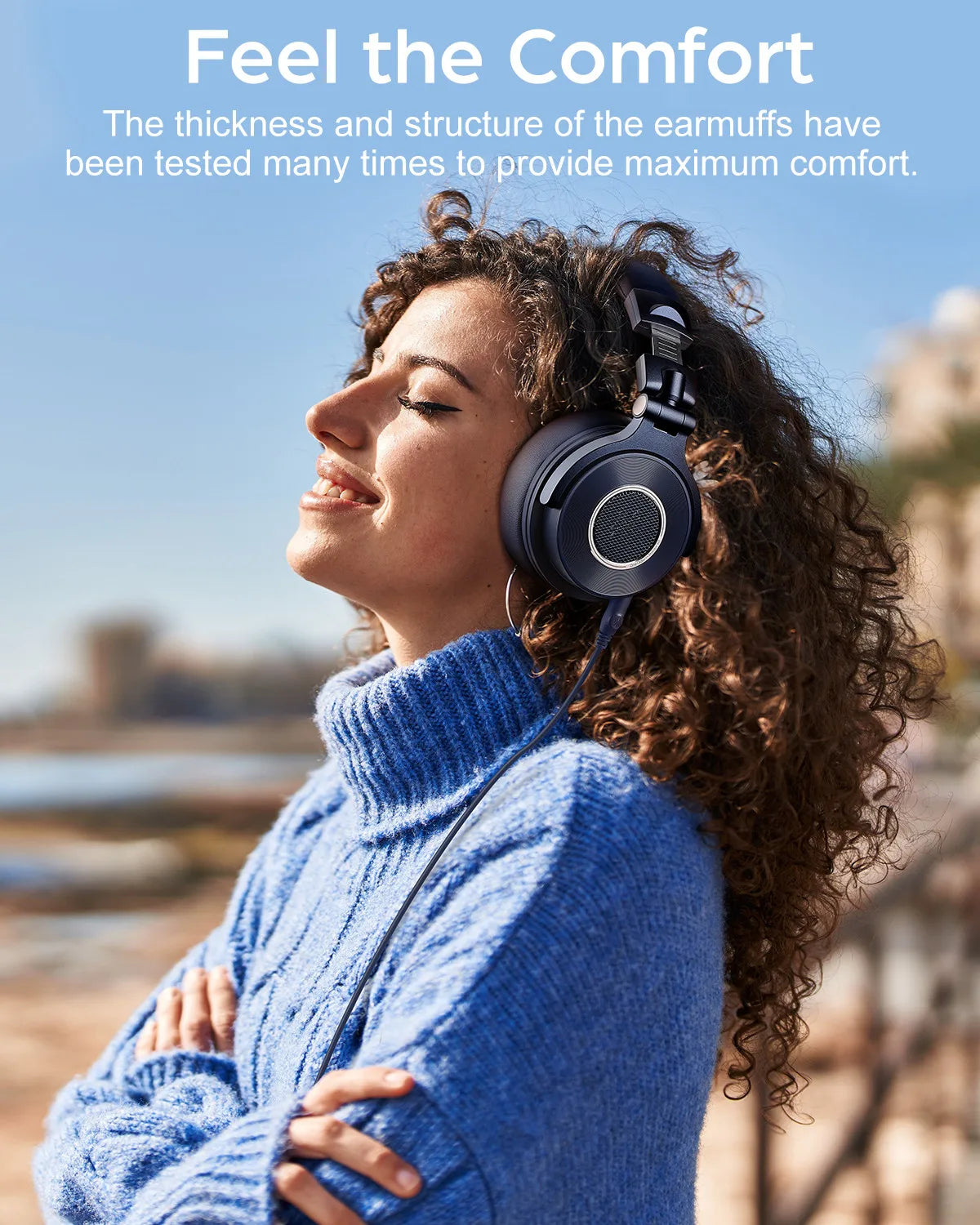 Hi-Res DJ Headphones Wired Over-Ear Blue Finish