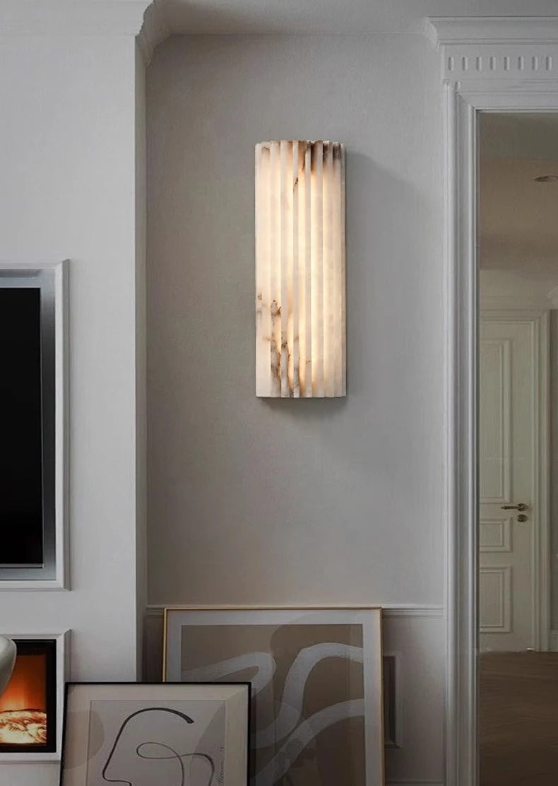 45cm Marble LED Wall Light with Soft Natural Illumination