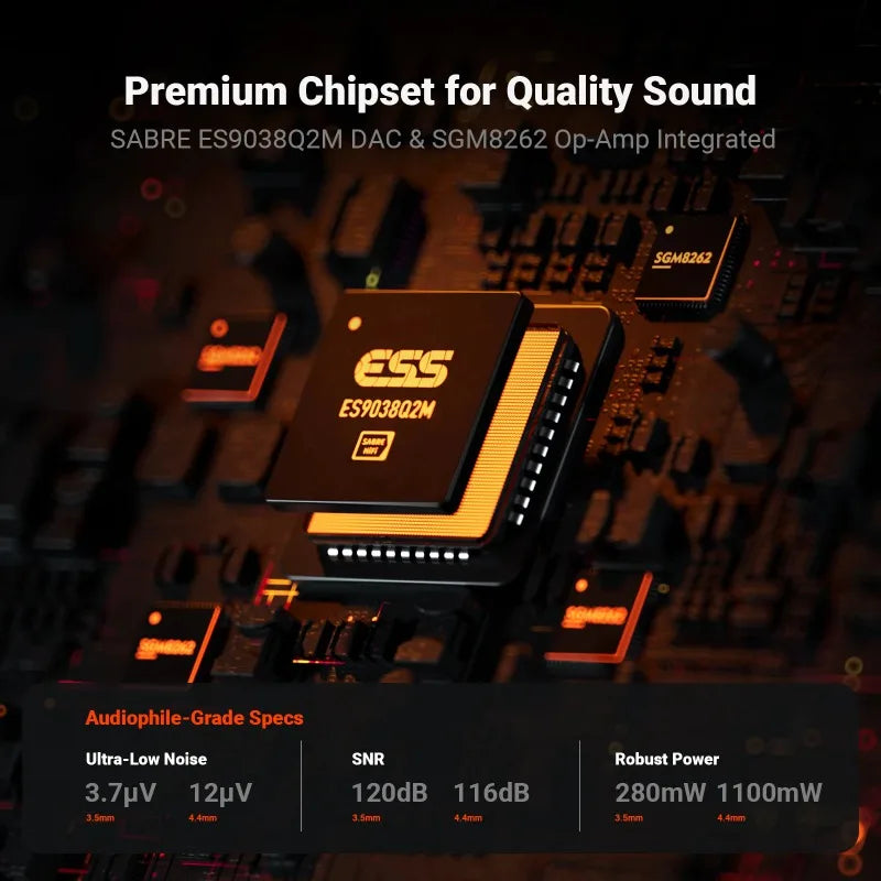 Portable USB Audio Amplifier with DAC and Headphone Amp Orange