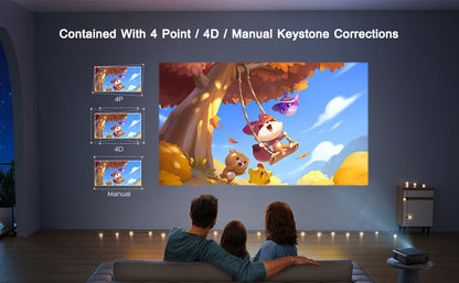 4K Support 1080p WiFi Bluetooth Projector with Auto Focus