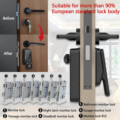 Smart Black Fingerprint Lock with Auto Keyless Unlock