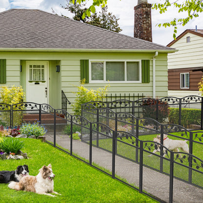 5-Piece Metal Garden Fence Panels Lawn Edging Barrier