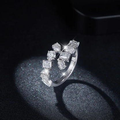 Elegant 925 Silver Moissanite Ring 2.6ct Size 7