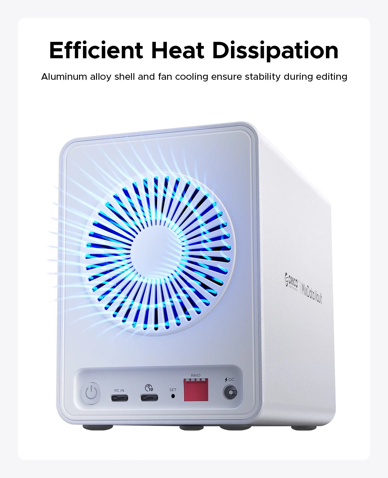 4 Bay SSD Enclosure 10Gbps RAID Cooling Fan